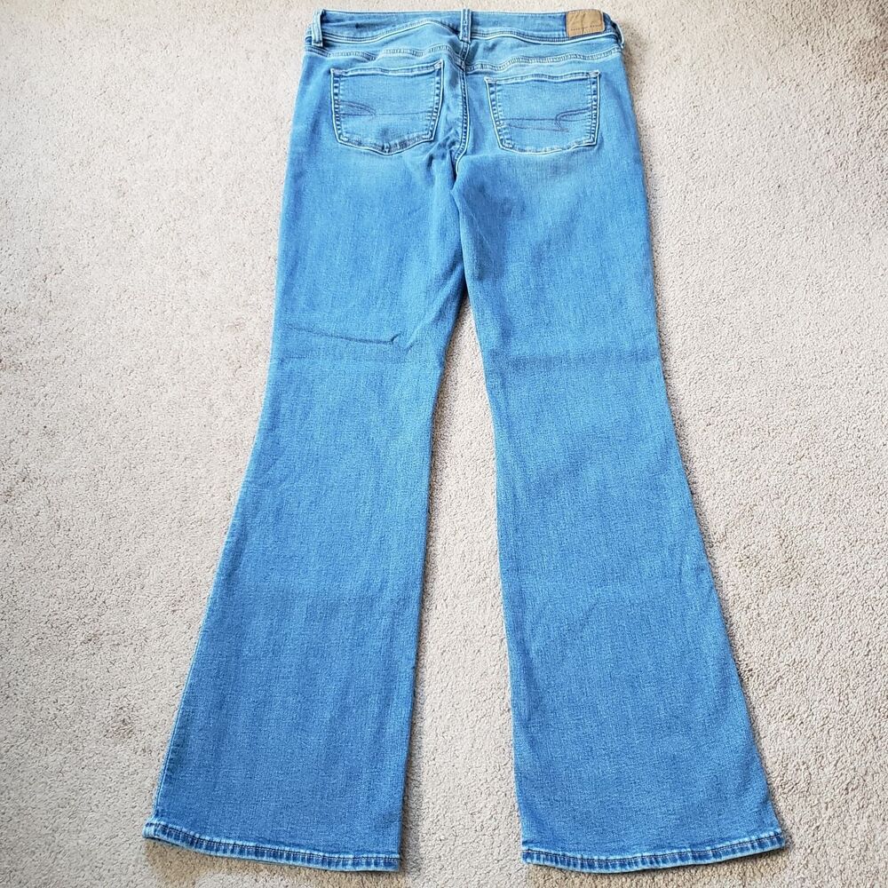 American Eagle Kick Boot Jeans Next Level Stretch Med Wash Flare Size 10 Reg Y2k - Picture 2 of 11